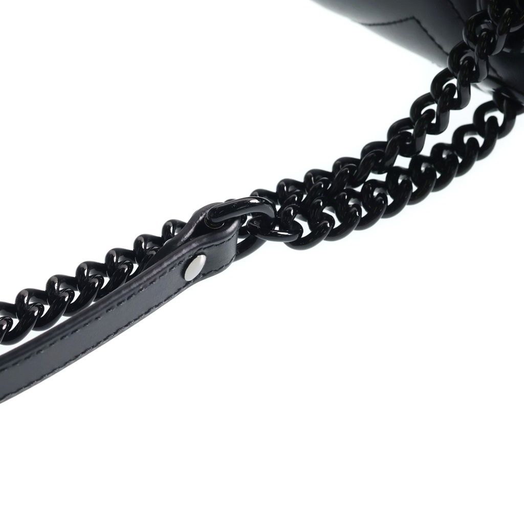 Gucci GG Marmont Chain Shoulder Bag Black Leather — view 7