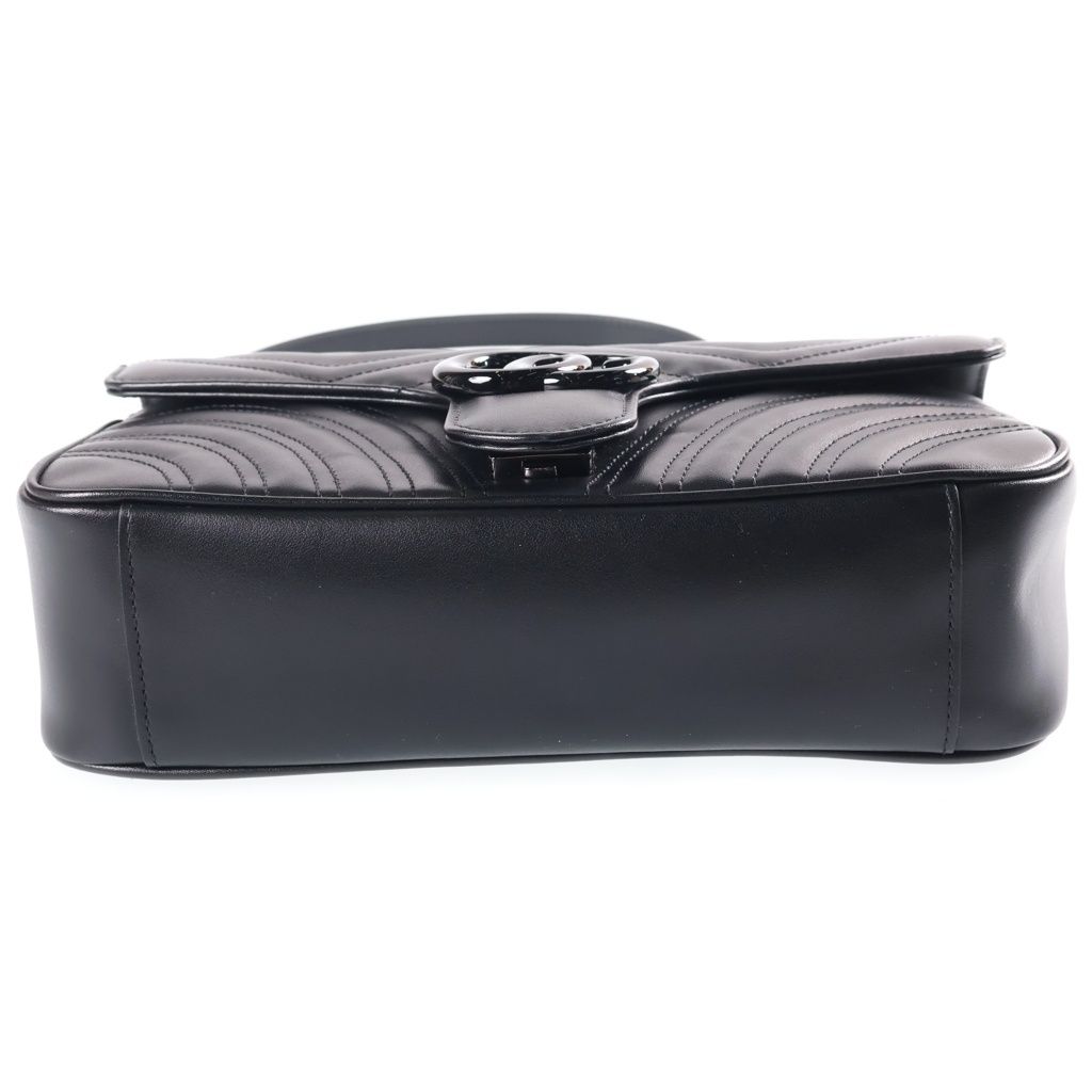 Gucci GG Marmont Chain Shoulder Bag Black Leather — view 4