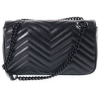 Gucci GG Marmont Chain Shoulder Bag Black Leather — view 2