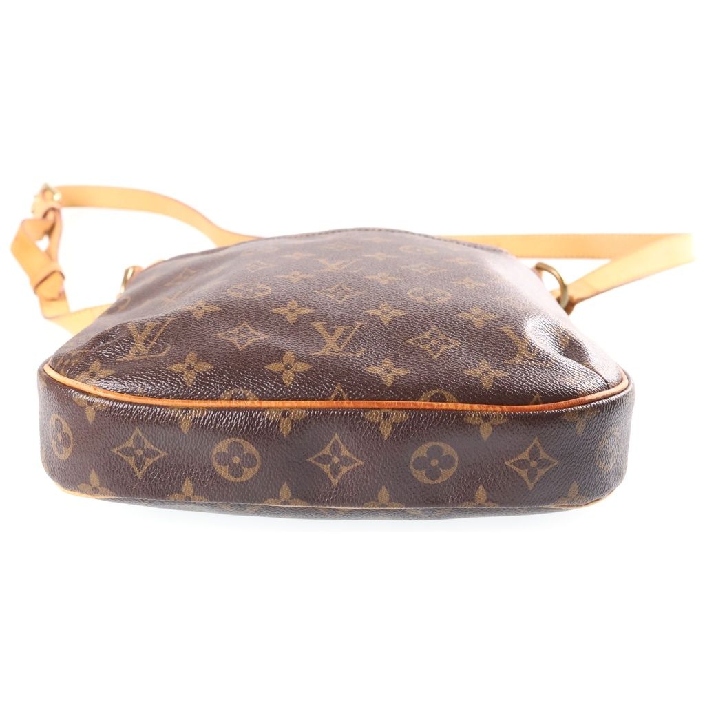 Louis Vuitton Monogram Odeon PM Shoulder Bag Brown Leather Gold — view 4