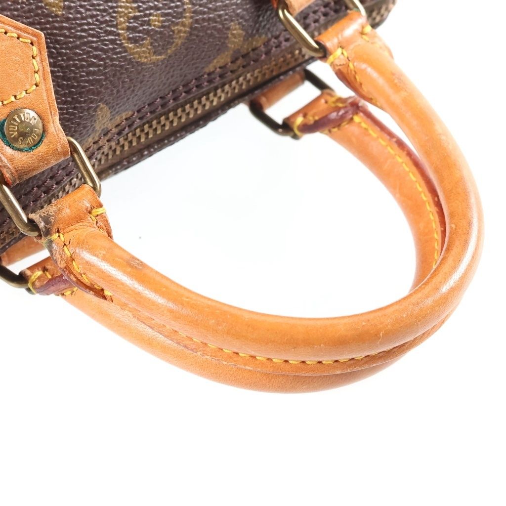 Louis Vuitton Monogram Mini Speedy 2-Way Shoulder Bag Mini Brown Leather Gold — view 6