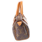 Louis Vuitton Monogram Mini Speedy 2-Way Shoulder Bag Mini Brown Leather Gold — view 3