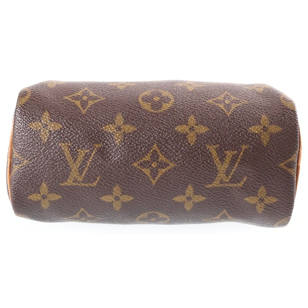 Louis Vuitton Monogram Mini Speedy 2-Way Shoulder Bag Mini Brown Leather Gold — view 4