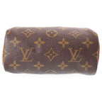 Louis Vuitton Monogram Mini Speedy 2-Way Shoulder Bag Mini Brown Leather Gold — view 4