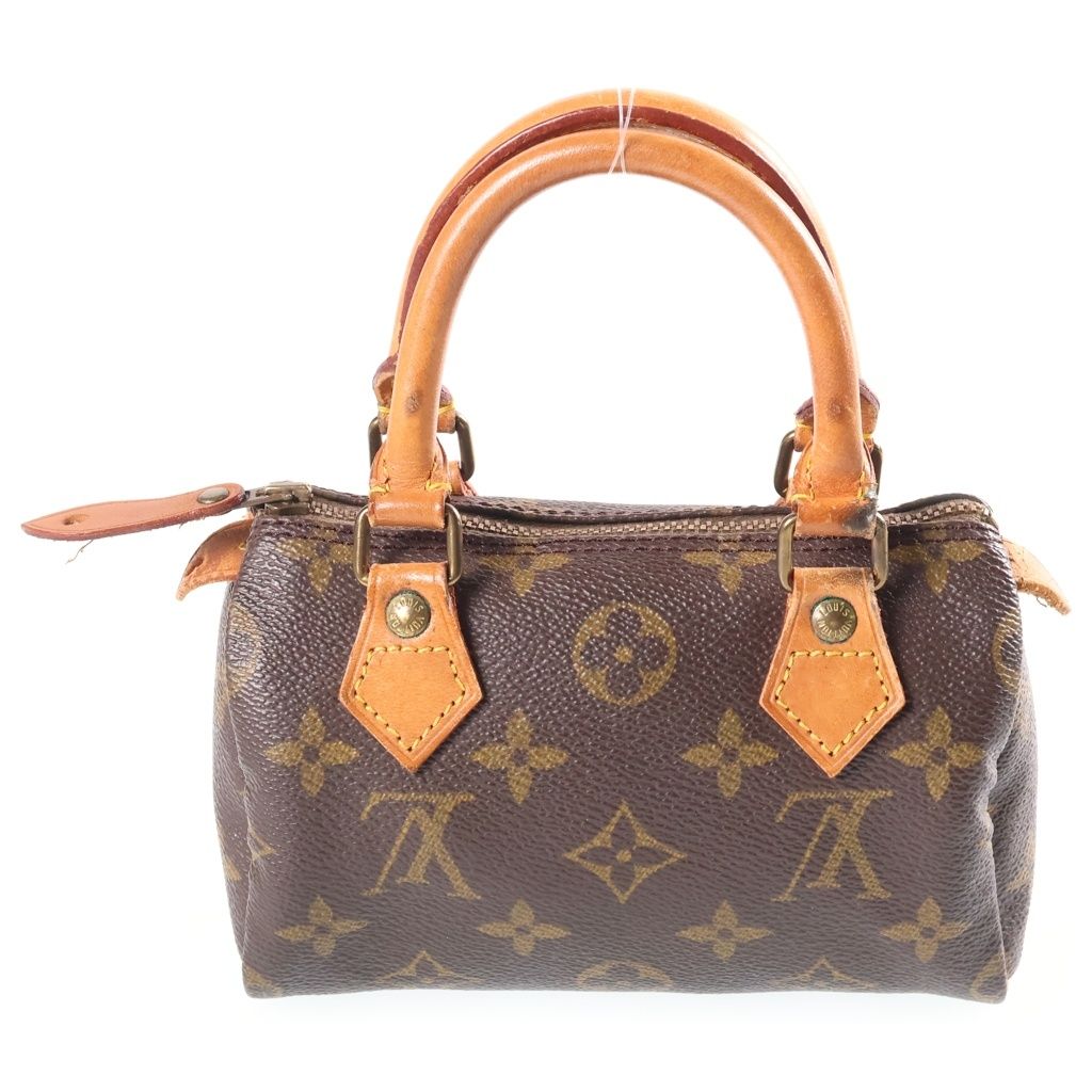 Louis Vuitton Monogram Mini Speedy 2-Way Shoulder Bag Mini Brown Leather Gold — view 2