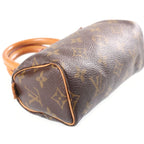 Louis Vuitton Monogram Mini Speedy 2-Way Shoulder Bag Mini Brown Leather Gold — view 5