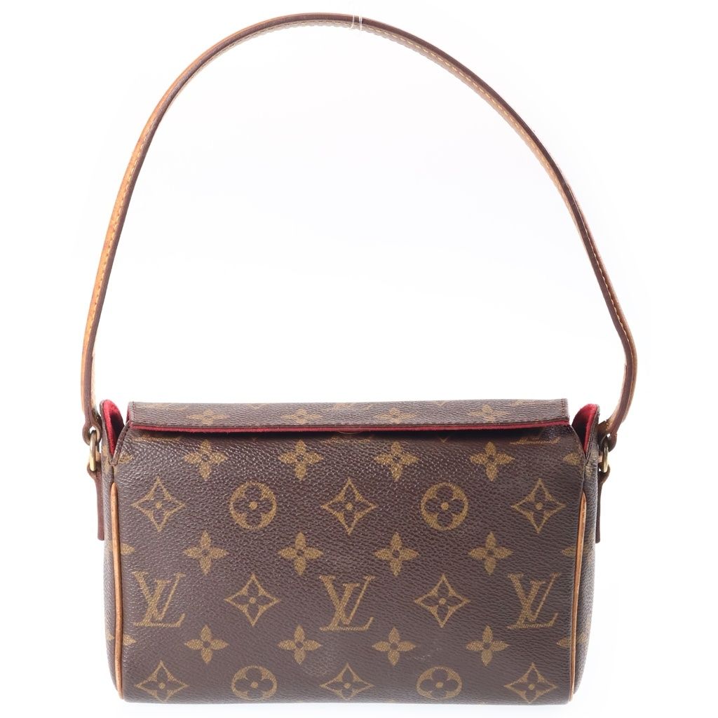 Louis Vuitton Monogram Recital Mini Shoulder Bag Brown Leather Gold