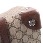 Gucci GG Supreme Tote Bag Brown Beige Leather Silver — view 6