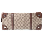 Gucci GG Supreme Tote Bag Brown Beige Leather Silver — view 4