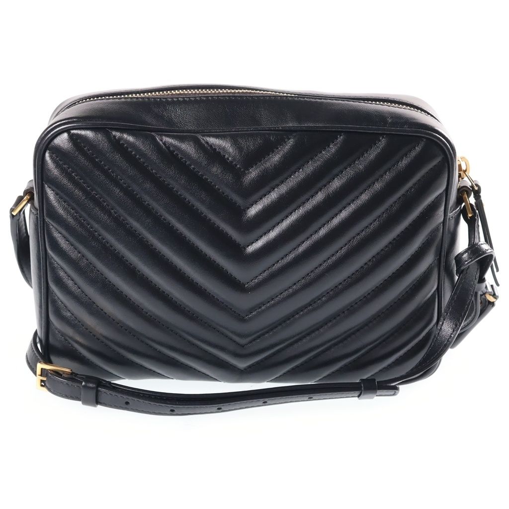Saint Laurent Lou Fringe Camera Bag Black Leather Gold — view 2