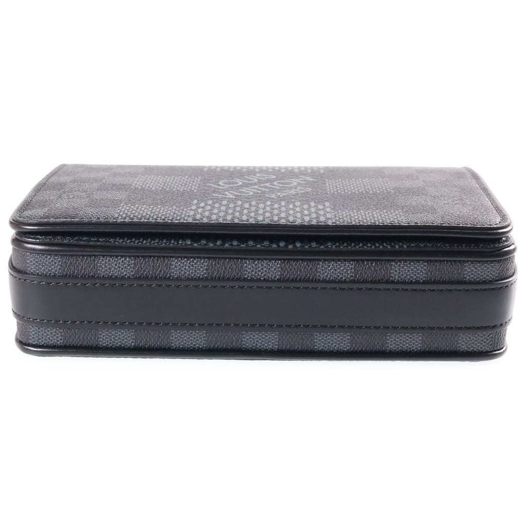 Louis Vuitton Damier Graphite Studio Messenger Shoulder Bag Black Leather Silver — view 4