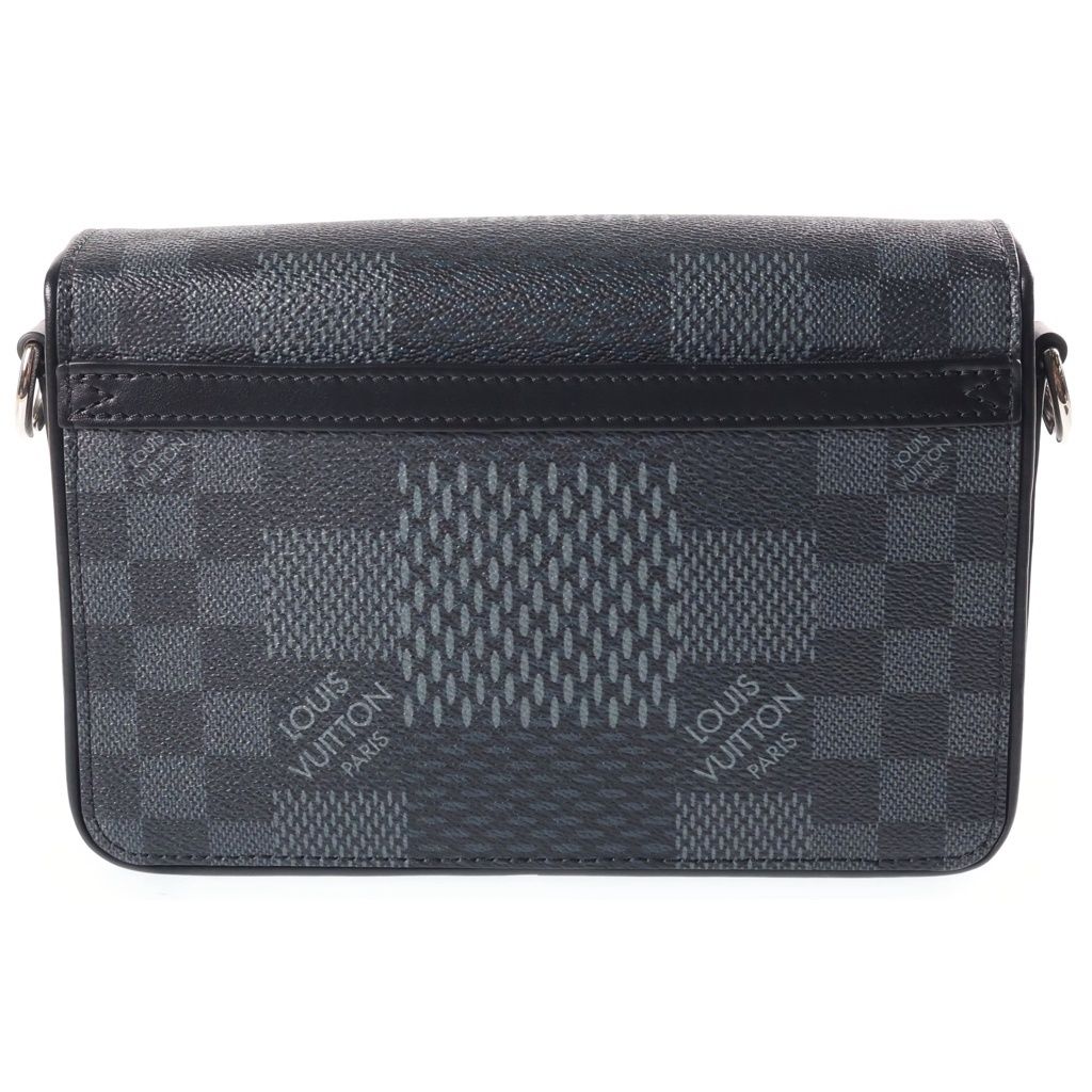 Louis Vuitton Damier Graphite Studio Messenger Shoulder Bag Black Leather Silver — view 2