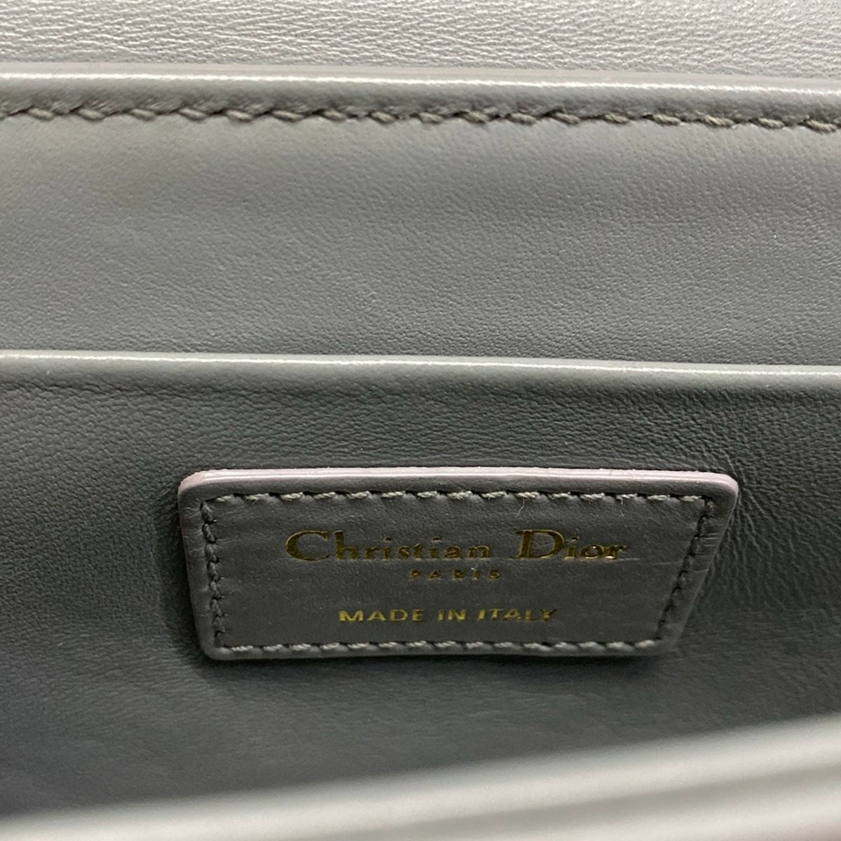 Dior Shoulder Bag Box Gray Leather — view 8