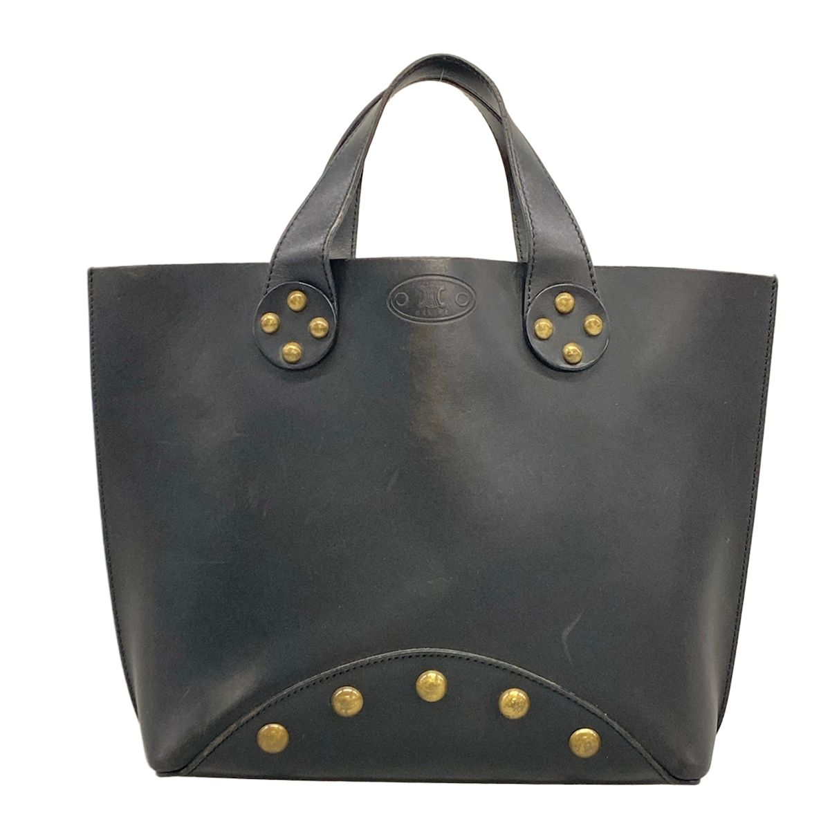 Celine Tote Bag Black Studded Leather