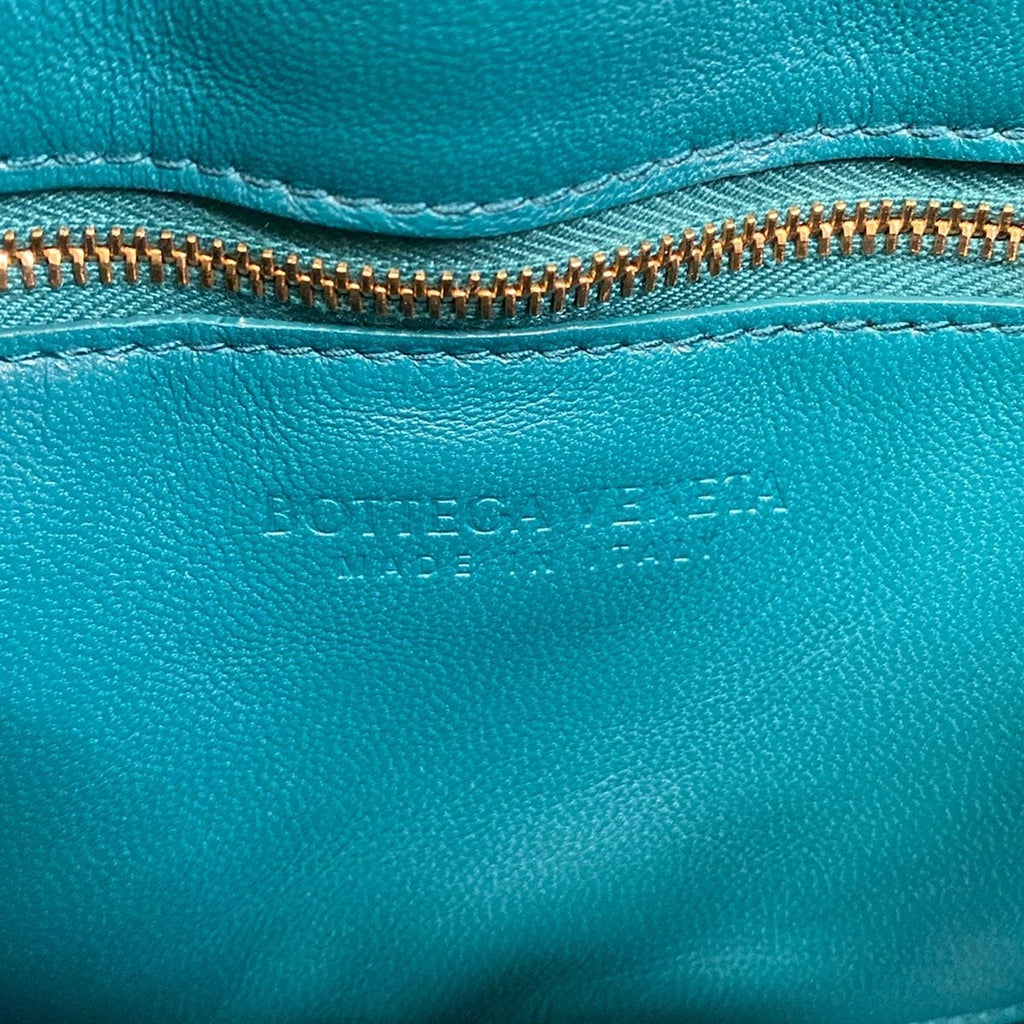 Bottega Veneta Shoulder Bag Padded Cassette Blue Green Lambskin — view 8