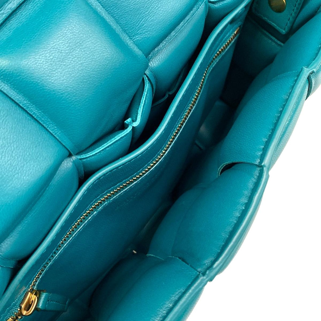 Bottega Veneta Shoulder Bag Padded Cassette Blue Green Lambskin — view 7