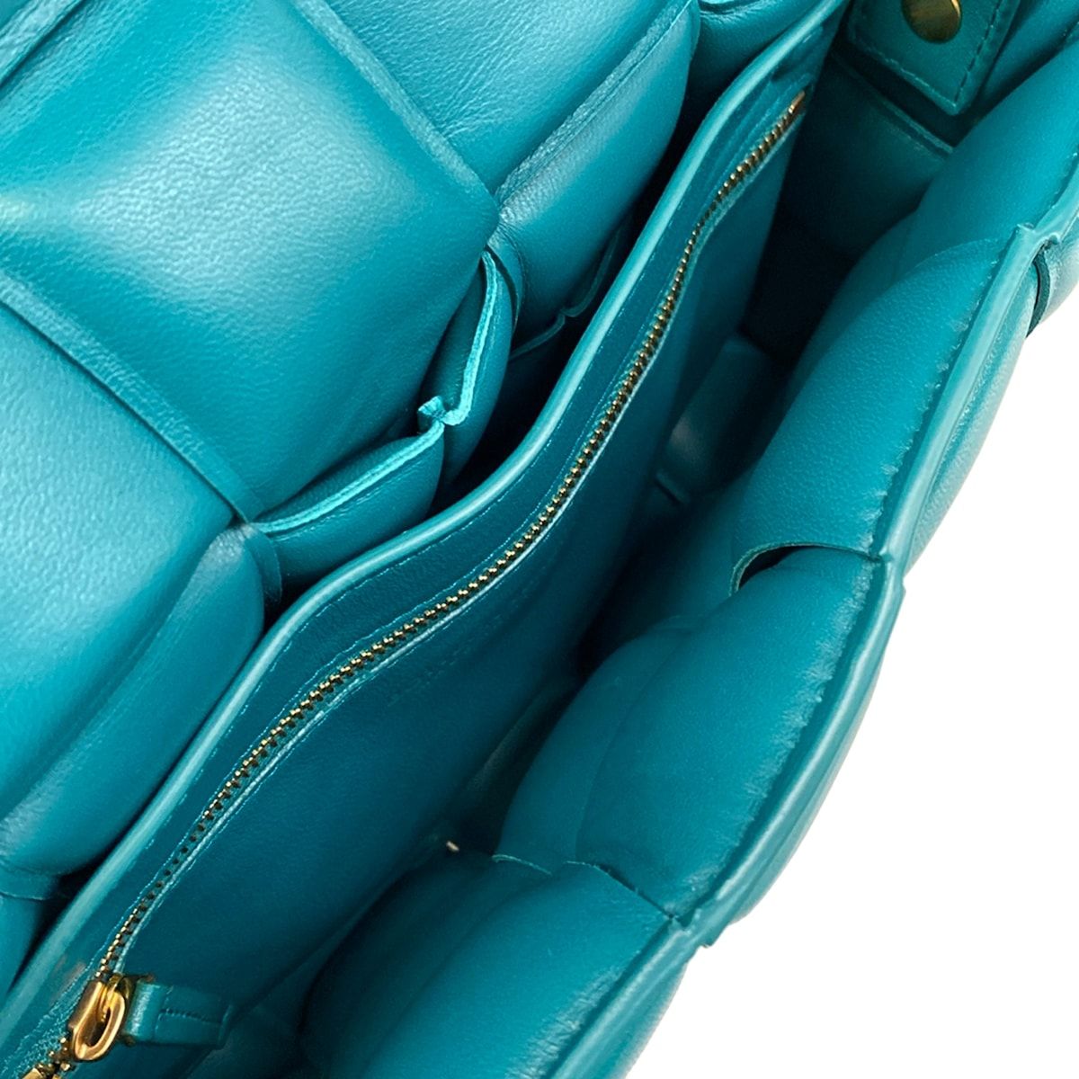 Bottega Veneta Shoulder Bag Padded Cassette Blue Green Lambskin — view 7