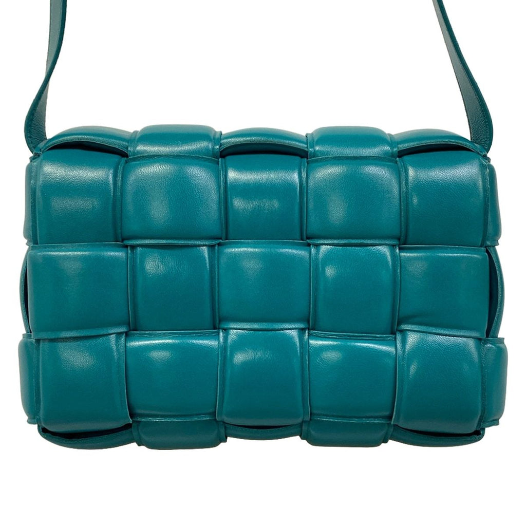 Bottega Veneta Shoulder Bag Padded Cassette Blue Green Lambskin — view 3