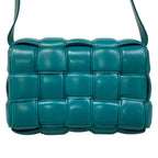 Bottega Veneta Shoulder Bag Padded Cassette Blue Green Lambskin — view 3