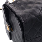 Chanel 25 Medium Black Caviar Leather Gold — view 5