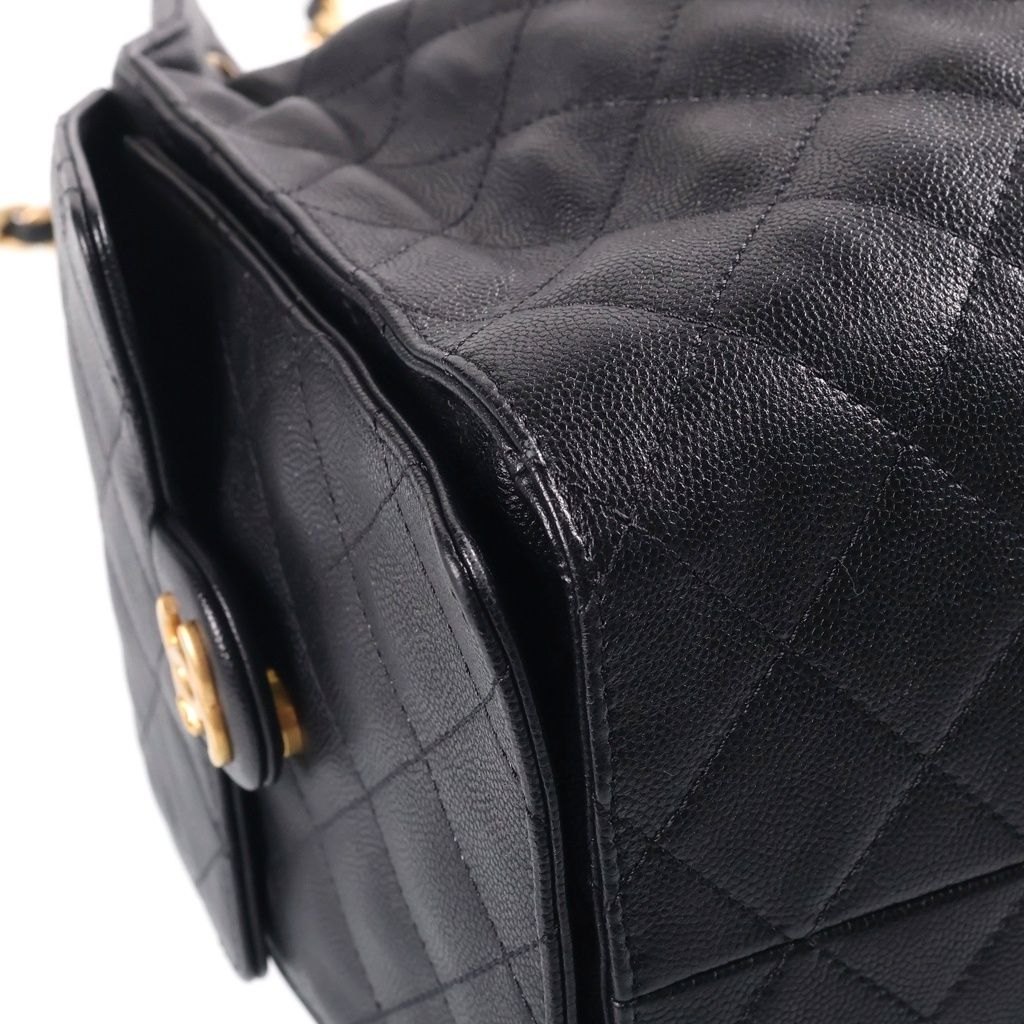 Chanel 25 Medium Black Caviar Leather Gold — view 5