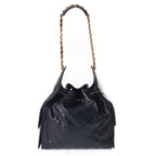 Chanel 25 Medium Black Caviar Leather Gold — view 2