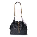 Chanel 25 Medium Black Caviar Leather Gold