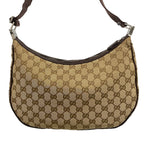 Gucci Shoulder Bag GG Pattern Beige Dark Brown Leather — view 3