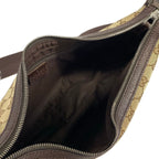 Gucci Shoulder Bag GG Pattern Beige Dark Brown Leather — view 7