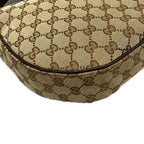 Gucci Shoulder Bag GG Pattern Beige Dark Brown Leather — view 6