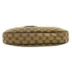 Gucci Shoulder Bag GG Pattern Beige Dark Brown Leather — view 5