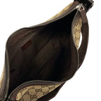 Gucci Shoulder Bag GG Pattern Beige Dark Brown Leather — view 7
