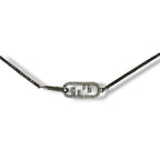 Fendi Wnecklace Olock Metal O'lock Rhinestone Necklace Silver Colored — view 2