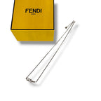 Fendi Wnecklace Olock Metal O'lock Rhinestone Necklace Silver Colored — view 3