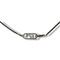 Fendi Wnecklace Olock Metal O'lock Rhinestone Necklace Silver Colored