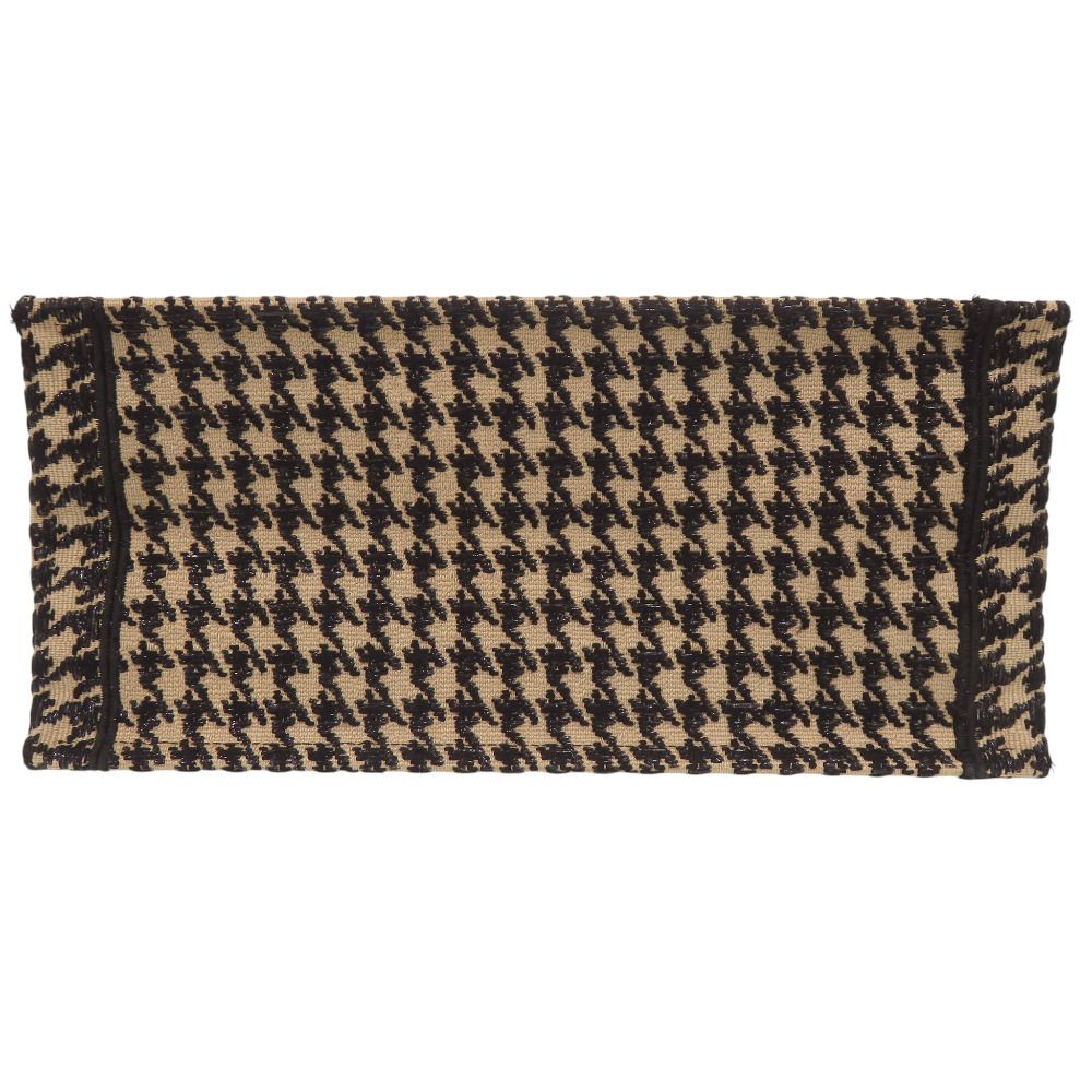 Dior Book Tote Bag Medium Houndstooth Pattern Canvas Beige Black — view 4
