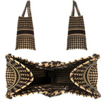 Dior Book Tote Bag Medium Houndstooth Pattern Canvas Beige Black — view 7