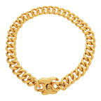 Chanel CC Logo Turnlock Vintage Choker Metal Gold 95 Necklace — view 3