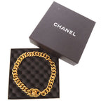 Chanel CC Logo Turnlock Vintage Choker Metal Gold 95 Necklace — view 2