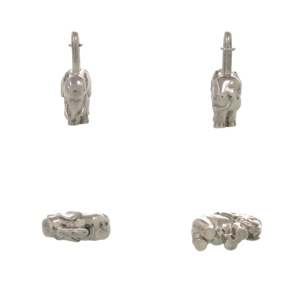 Hermes Elephant Charm Cadena Metal Silver Keychain — view 4