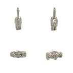 Hermes Elephant Charm Cadena Metal Silver Keychain — view 4