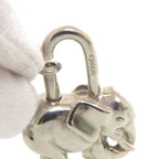 Hermes Elephant Charm Cadena Metal Silver Keychain — view 3