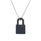 Hermes O'Kelly PM Metal Swift Silver Navy Necklace — view 3