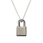 Hermes O'Kelly PM Metal Swift Silver Navy Necklace