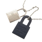 Hermes O'Kelly PM Metal Swift Silver Navy Necklace — view 5