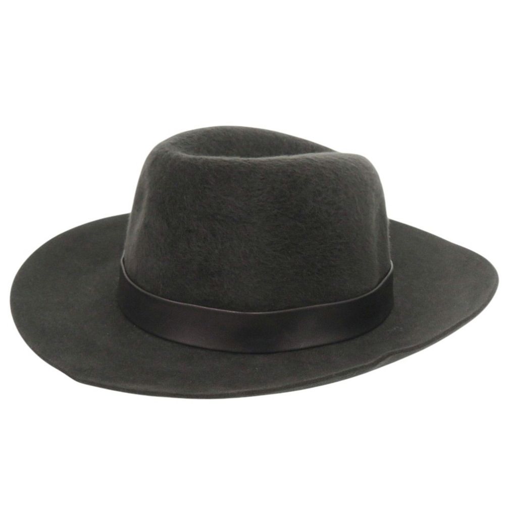 Hermes Rabbit Fur Lambskin Dark Gray Hat — view 3
