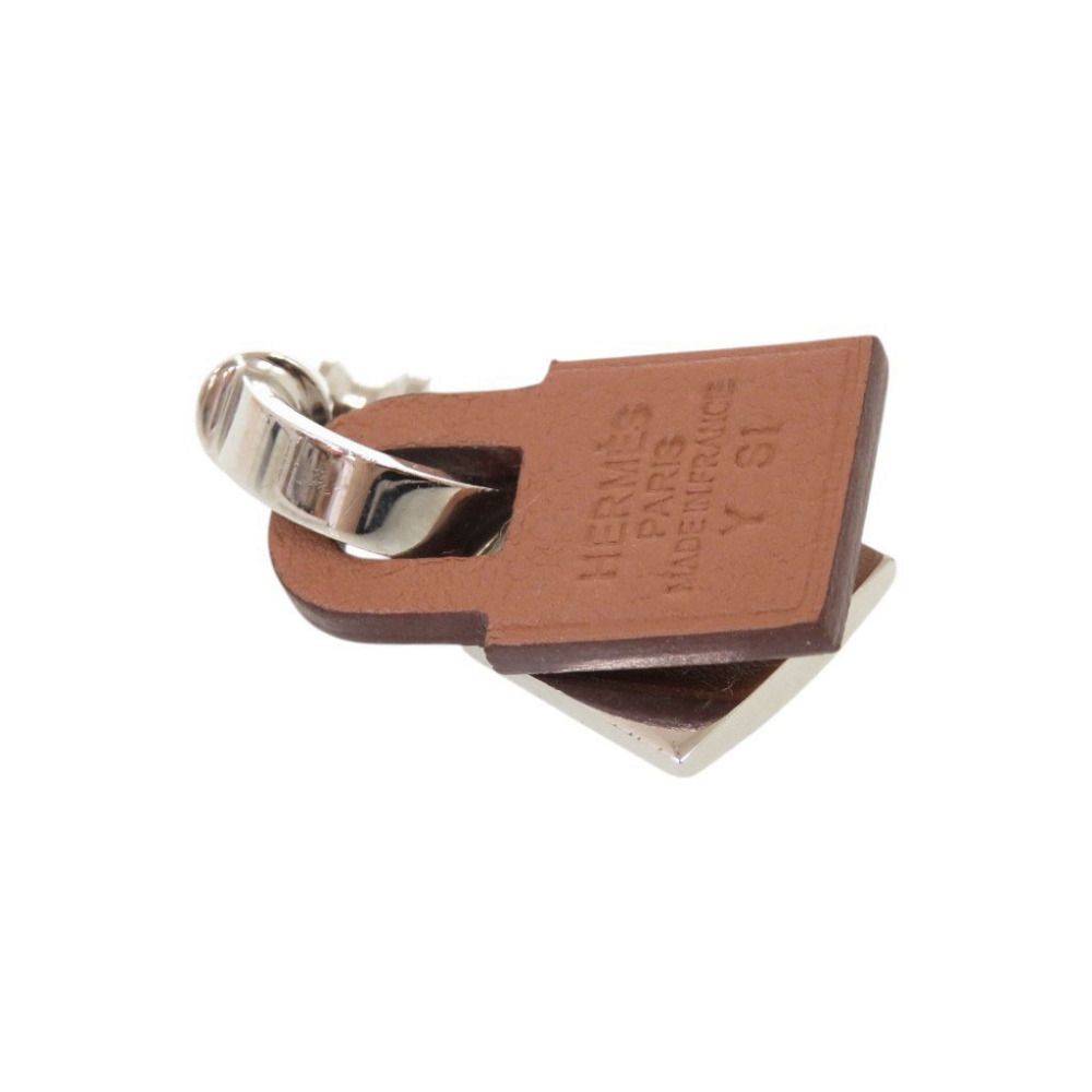 Hermes O'kelly Metal Swift Silver Brown Earrings — view 4