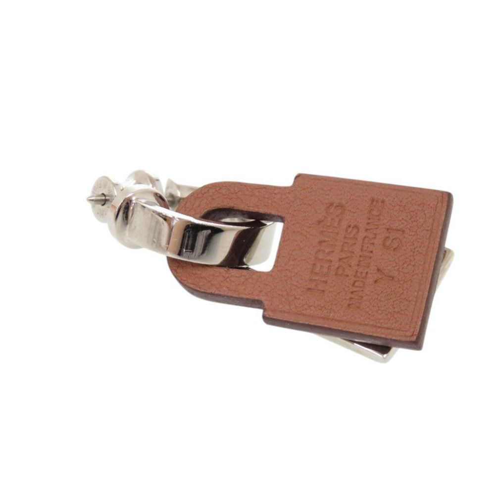 Hermes O'kelly Metal Swift Silver Brown Earrings — view 5