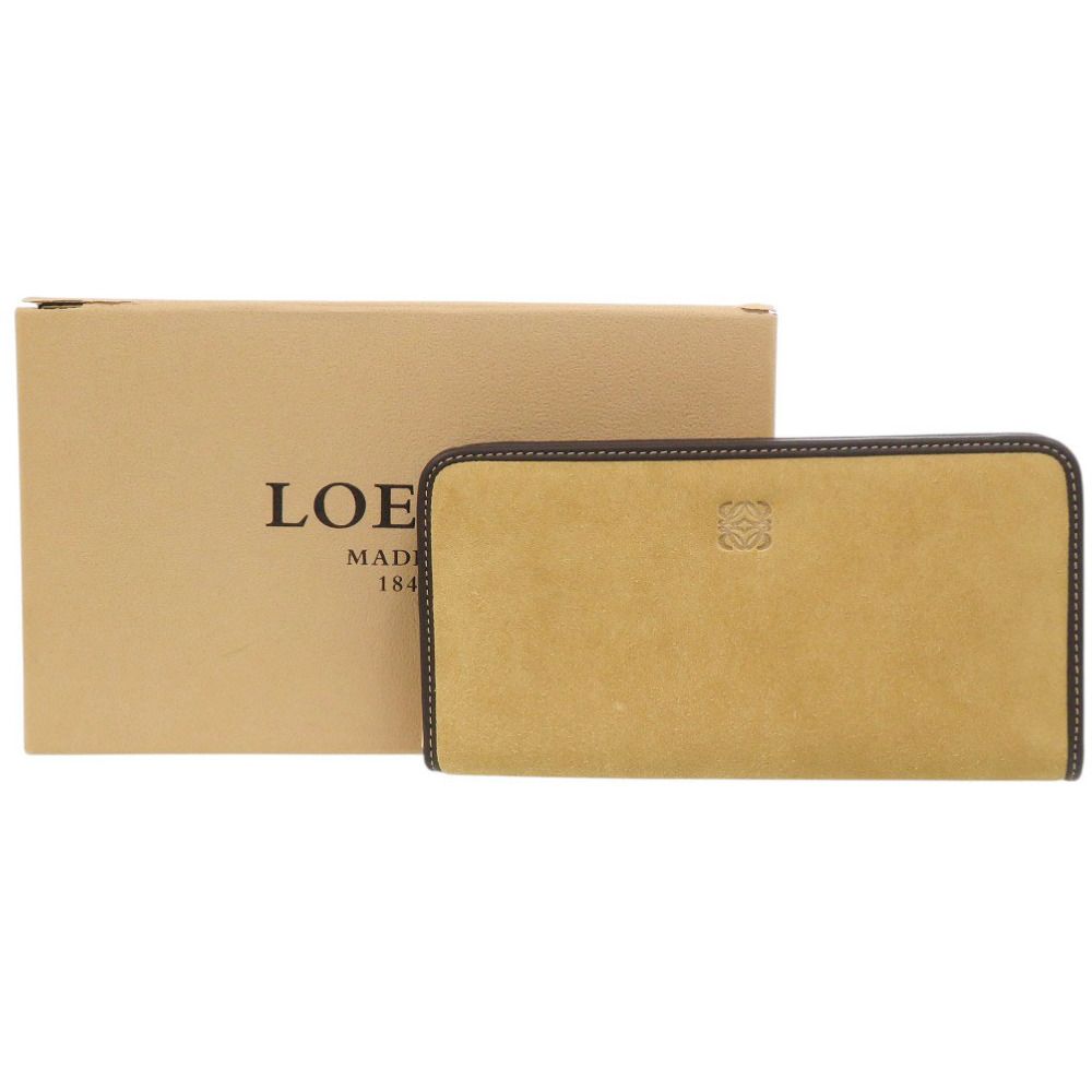 Loewe Anagram Suede Beige Wallet — view 2