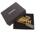 Chanel CC Logo Plate Necklace Metal Enamel Gold — view 2